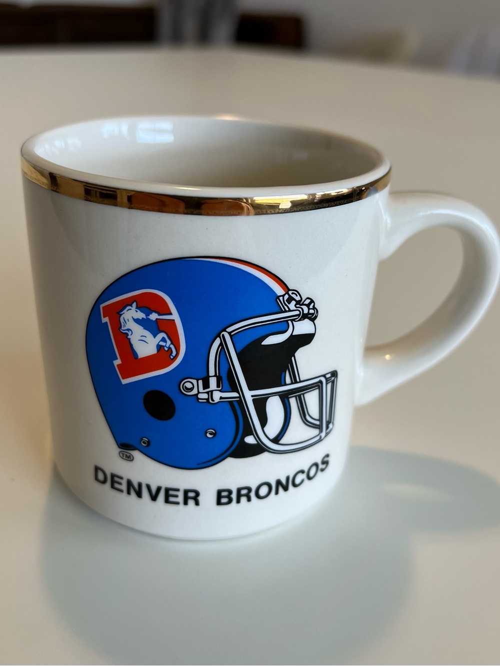 1987 NFL Super Bowl XXI Mug with Denver Broncos Logo/Helmet
